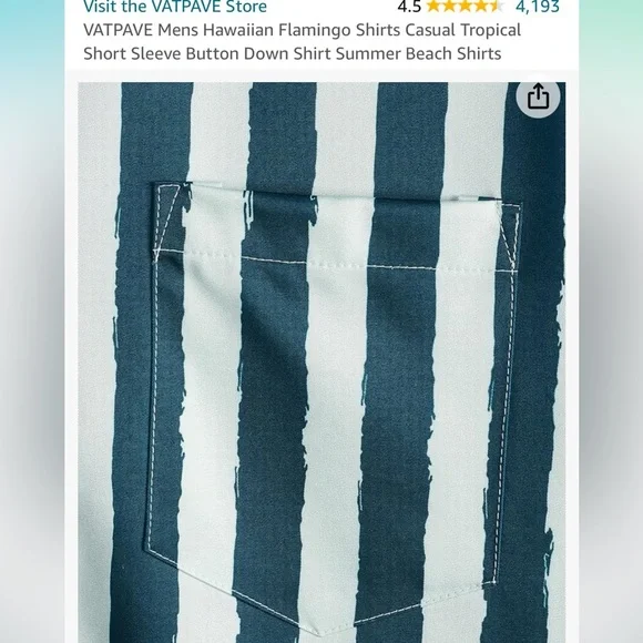 NWOT Men's Casual Button Down Shirt - Blue Parrot Print - Picture 10 of 11